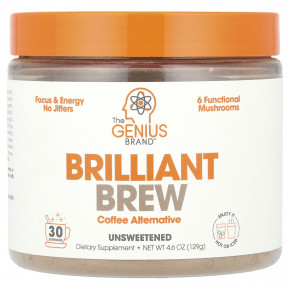 The Genius Brand, Brilliant Brew, альтернативный кофе, несладкий, 129 г (4,6 унции) - описание | фото