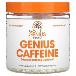 The Genius Brand, Genius Caffeine, 167 мг, 100 растительных капсул в Москве - eco-herb.ru | фото