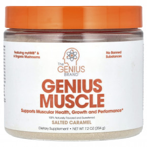 The Genius Brand, Genius Muscle, соленая карамель, 204 г (7,2 унции) - описание | фото