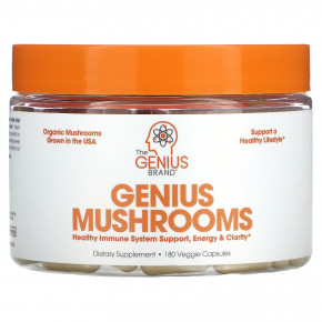 The Genius Brand, Genius Mushrooms, 180 растительных капсул - описание