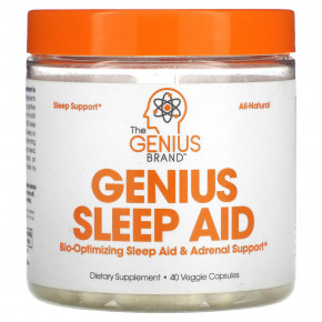 The Genius Brand, Genius Sleep Aid, добавка для улучшения качества сна, 40 растительных капсул в Москве - eco-herb.ru | фото