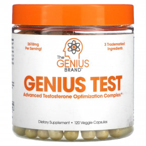 The Genius Brand, Genius Test, улучшенный комплекс для повышения уровня тестостерона, 120 растительных капсул - описание | фото