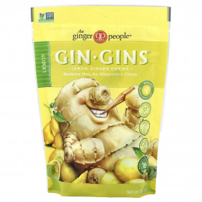 The Ginger People, Gin Gins®, жевательные таблетки с лимоном и имбирем, со вкусом лимона, 84 г (3 унции) в Москве - eco-herb.ru | фото
