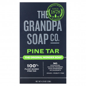 The Grandpa Soap Co., Мыло для лица и тела, сосновый деготь, 120 г (4,25 унции) - описание | фото