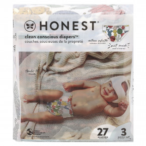 The Honest Company, Подгузники Honest, размер 3, 16-28 фунтов, Pandas, 27 подгузников - описание