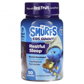 The Smurfs, детские жевательные таблетки, для спокойного сна, для детей от 3 лет, ягодный вкус, 50 жевательных таблеток в Москве - eco-herb.ru | фото
