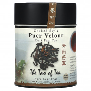 The Tao of Tea, Cooked Style Puer Velour, темный чай пуэр, 85 г (3 унции) - описание | фото