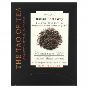 The Tao of Tea, Органический итальянский чай Earl Grey, черный чай, 15 пакетиков, 37,5 г (1,32 унции) - описание | фото