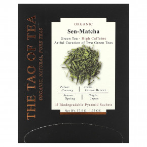 The Tao of Tea, Органический зеленый чай, сен матча, 15 пакетиков-пирамидок, 37,5 г (1,32 унции) - описание | фото