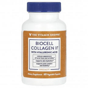 The Vitamin Shoppe, Biocell Collagen II с гиалуроновой кислотой, 60 растительных капсул - описание