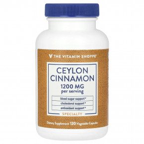 The Vitamin Shoppe, Цейлонская корица, 120 растительных капсул (600 мг на капсулу) - описание | фото