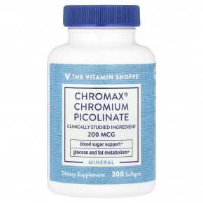 The Vitamin Shoppe, Chromax® пиколинат хрома, 200 мкг, 300 мягких таблеток - подробнее The Vitamin Shoppe, Chromax® пиколинат хрома, 200 мкг, 300 мягких таблеток - описание