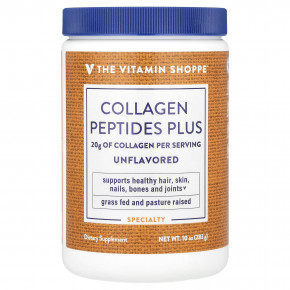 The Vitamin Shoppe, Collagen Peptides Plus, без ароматизаторов, 283 г (10 унций) в Москве - eco-herb.ru | фото