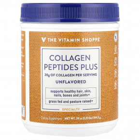 The Vitamin Shoppe, Collagen Peptides Plus, без добавок, 564,2 г (20 унций) в Москве - eco-herb.ru | фото