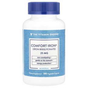 The Vitamin Shoppe, Comfort Iron®, 25 мг, 180 растительных капсул - подробнее The Vitamin Shoppe, Comfort Iron®, 25 мг, 180 растительных капсул - описание