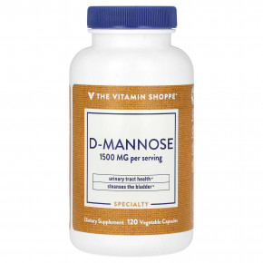 The Vitamin Shoppe, D-манноза, 1500 мг, 120 растительных капсул (500 мг в 1 капсуле) в Москве - eco-herb.ru | фото