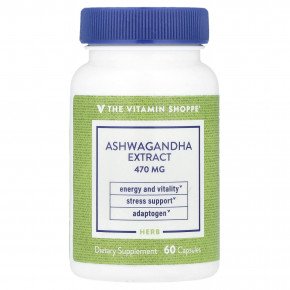 The Vitamin Shoppe, Экстракт ашваганды, 470 мг, 60 капсул в Москве - eco-herb.ru | фото