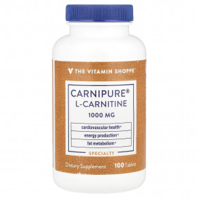 The Vitamin Shoppe, L-карнитин Carnipure®, 1000 мг, 100 таблеток в Москве - eco-herb.ru | фото