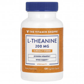 The Vitamin Shoppe, L-теанин, 200 мг, 120 растительных капсул - описание