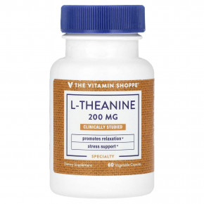 The Vitamin Shoppe, L-теанин, 200 мг, 60 растительных капсул - описание