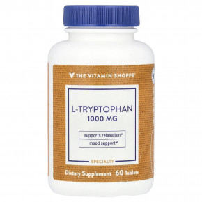 The Vitamin Shoppe, L-триптофан, 1000 мг, 60 таблеток - описание | фото