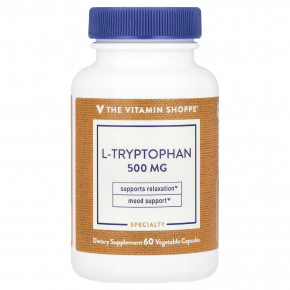 The Vitamin Shoppe, L-триптофан, 500 мг, 60 растительных капсул - описание | фото