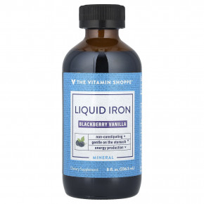 The Vitamin Shoppe, Liquid Iron, ежевика и ваниль, 236,5 мл (8 жидк. Унций) - описание | фото