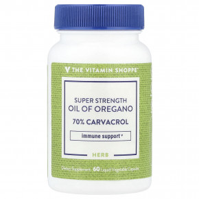 The Vitamin Shoppe, Масло орегано Super Stength, 60 жидких растительных капсул (45 мг на капсулу) - описание | фото
