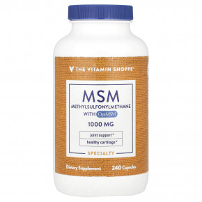 The Vitamin Shoppe, МСМ с OptiMSM®, 1000 мг, 240 капсул - описание | фото