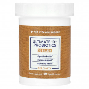 The Vitamin Shoppe, Ultimate 10+, пробиотики, 30 млрд КОЕ, 60 растительных капсул - описание