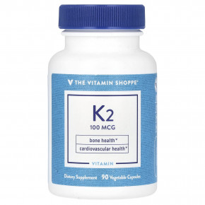 The Vitamin Shoppe, витамин K2, 100 мкг, 90 растительных капсул - описание