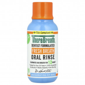 TheraBreath, Ополаскиватель для полости рта Fresh Breath, бодрящая ледяная мята, 88,7 мл (3 жидк. унц.) - описание | фото