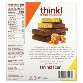 Think !, Батончики Protein + 150 Calorie, соленая карамель, 10 батончиков по 1,41 унции (40 г) каждый в Москве - eco-herb.ru | фото