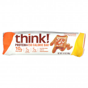 Think !, Батончики Protein + 150 Calorie, соленая карамель, 10 батончиков по 1,41 унции (40 г) каждый в Москве - eco-herb.ru | фото