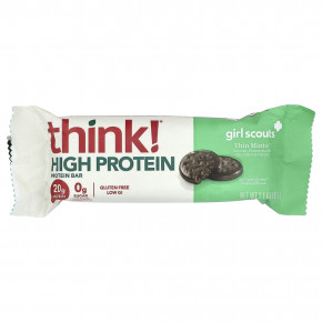 Think !, батончики с высоким содержанием протеина, Thin Mints™, 5 батончиков по 60 г (2,1 унции) в Москве - eco-herb.ru | фото