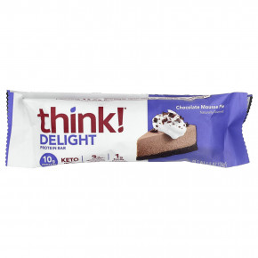 Think !, Delight Protein Bar, протеиновый батончик, шоколадный муссовый торт, 5 шт. по 34 г (1,2 унции) в Москве - eco-herb.ru | фото