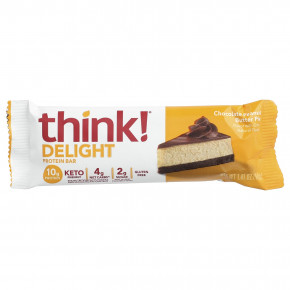 Think !, Delight Protein, протеиновый батончик, шоколадный пирог с арахисовой пастой, 5 шт. по 40 г (1,41 унции) в Москве - eco-herb.ru | фото