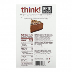 Think !, Keto Protein Bars, шоколадный муссовый пирог, 10 батончиков по 34 г (1,2 унции) в Москве - eco-herb.ru | фото