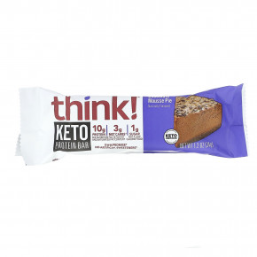 Think !, Keto Protein Bars, шоколадный муссовый пирог, 10 батончиков по 34 г (1,2 унции) в Москве - eco-herb.ru | фото