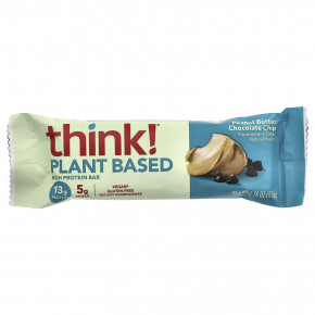 Think !, растительные батончики с высоким содержанием протеина, арахисовая паста и шоколадная крошка, 10 батончиков по 50 г (1,76 унции) в Москве - eco-herb.ru | фото
