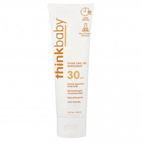 think, Thinkbaby®, солнцезащитное средство с 20% цинка, SPF 30, без отдушек, 89 мл (3 жидк. унции) - описание | фото