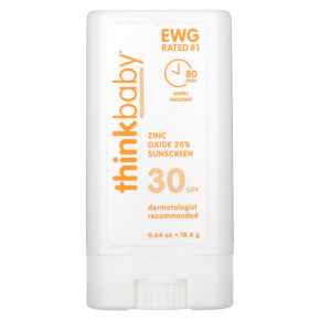 think, Thinkbaby®, солнцезащитное средство с оксидом цинка в стике, SPF 30, 18,4 г (0,64 жидк. унции) - описание | фото