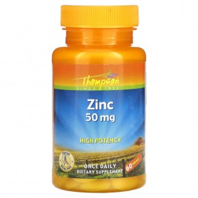 Thompson, Zinc, High Potency, 50 mg, 60 Tablets в Москве - eco-herb.ru | фото