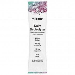 Thorne, ежедневные электролиты, со вкусом арбуза, 30 пакетиков по 4,37 г (0,15 унции) в Москве - eco-herb.ru | фото