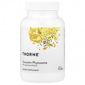 Thorne, фитосомы куркумина с длительным высвобождением, 120 капсул (250 мг в 1 капсуле) - описание | фото