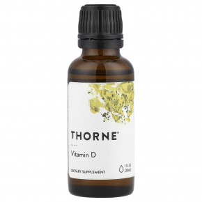 Thorne, жидкий витамин D, 30 мл (1 жидк. унция) - описание | фото