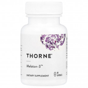 Thorne, Melaton-3™, 60 капсул (3 мг в 1 капсуле) - описание