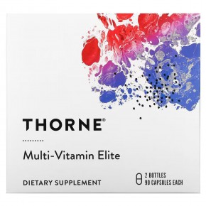 Thorne, Multi-Vitamin Elite, мультивитамины для приема утром и вечером, 2 флакона, по 90 капсул в Москве - eco-herb.ru | фото