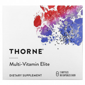 Thorne, Multi-Vitamin Elite, мультивитамины для приема утром и вечером, 2 флакона, по 90 капсул в Москве - eco-herb.ru | фото