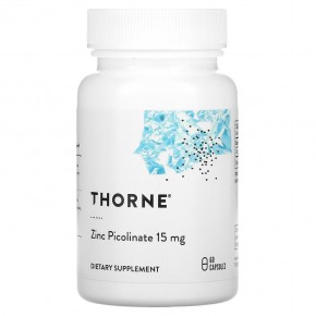 Thorne, пиколинат цинка, 15 мг, 60 капсул - описание